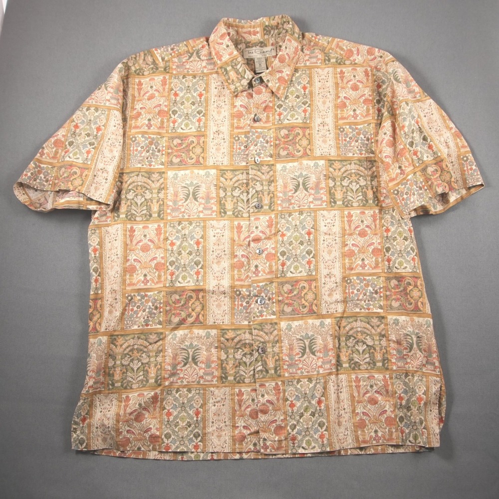 Vintage Tori Richard Patchwork Tapestry Floral USA Mens XL Short Sleeve Shirt - Picture 3 of 8